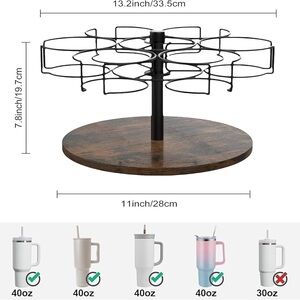 Amazon 6-Spot Mug Tree Holder with Wood Base - Black Metal